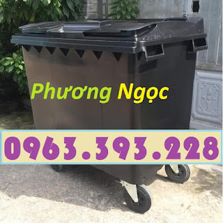 Thùng rác y tế 4 bánh 660L, xe gom rác y tế nhựa HDPE, xe thu gom rác thải y tế 660L, thùng chứa rác 